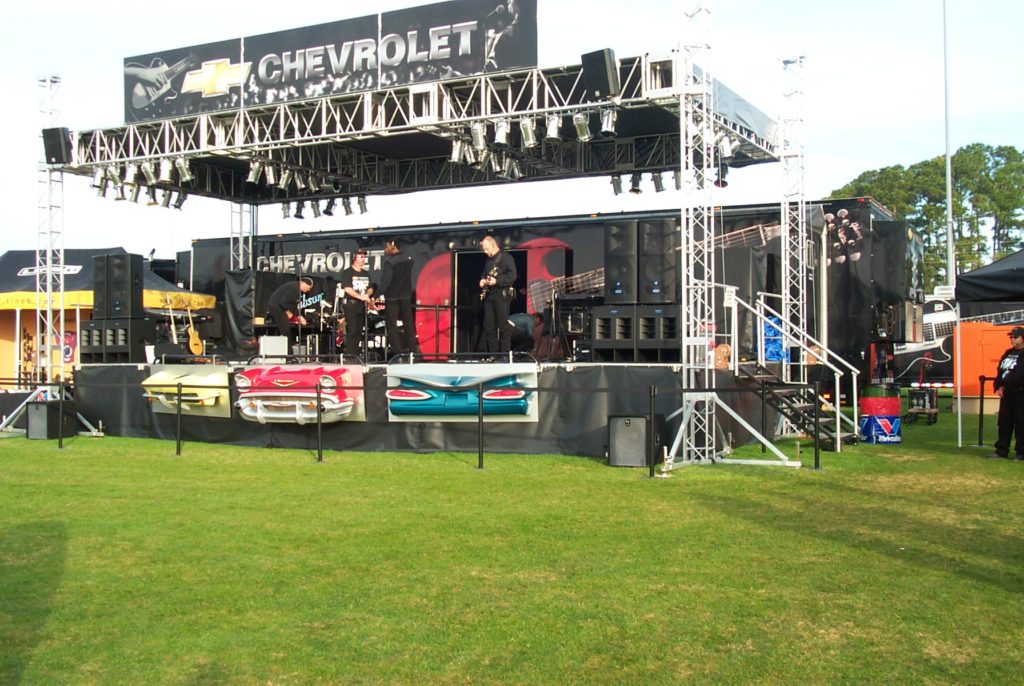 Chevrolet event marketing trailer with stage