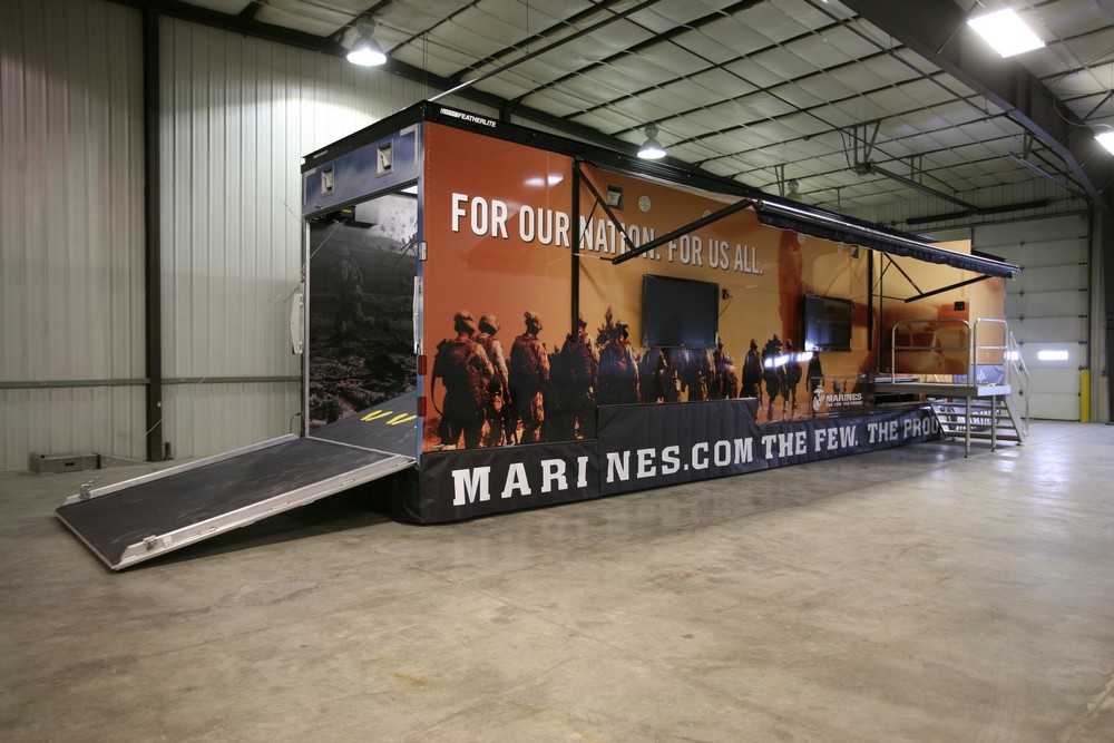 Marines recruitment trailer exterior
