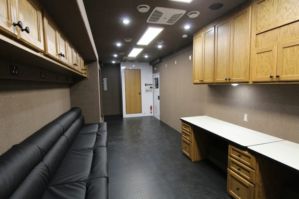Interior of mobile hearing test lab