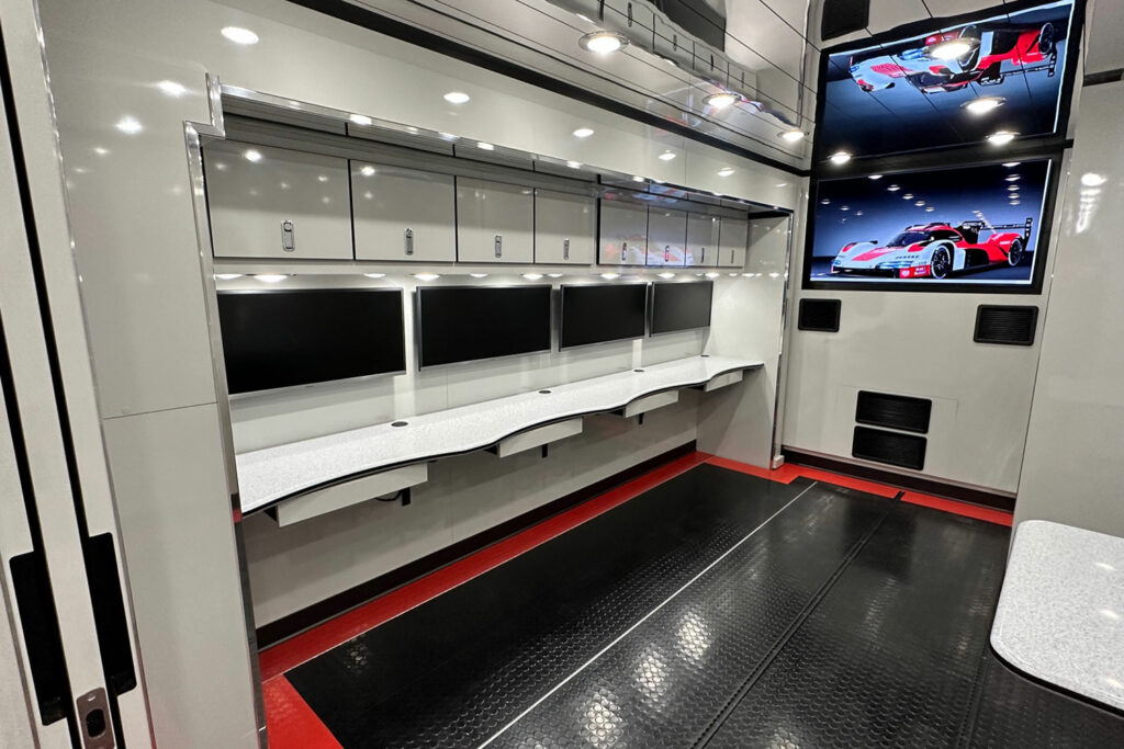 Penske Racing race transporter interior
