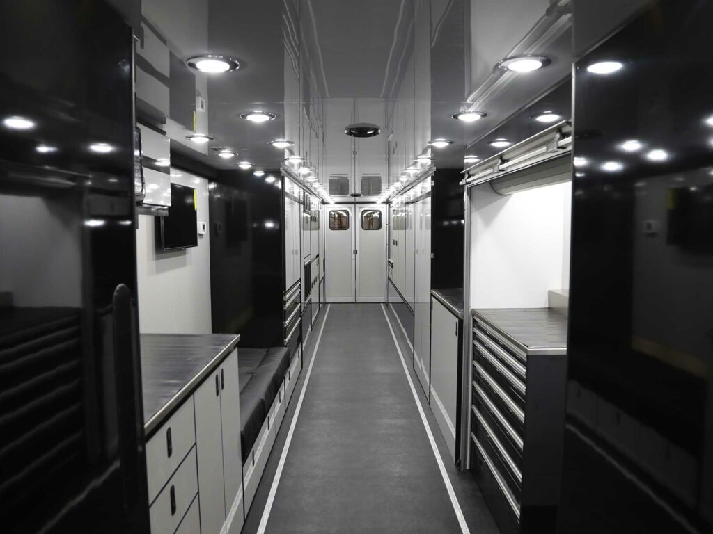 Race transporter interior