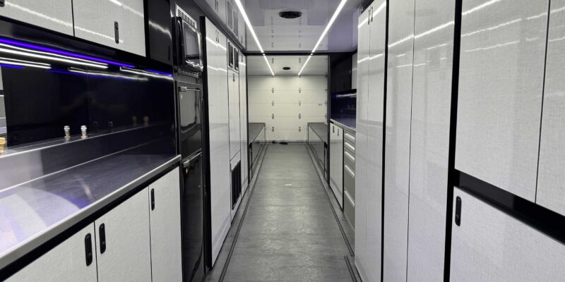 Race transporter interior